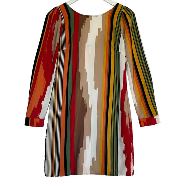 Vintage Chico Long Sleeve Striped Mini Dress | Retro Mod Style | Made in USA - Picture 1 of 3